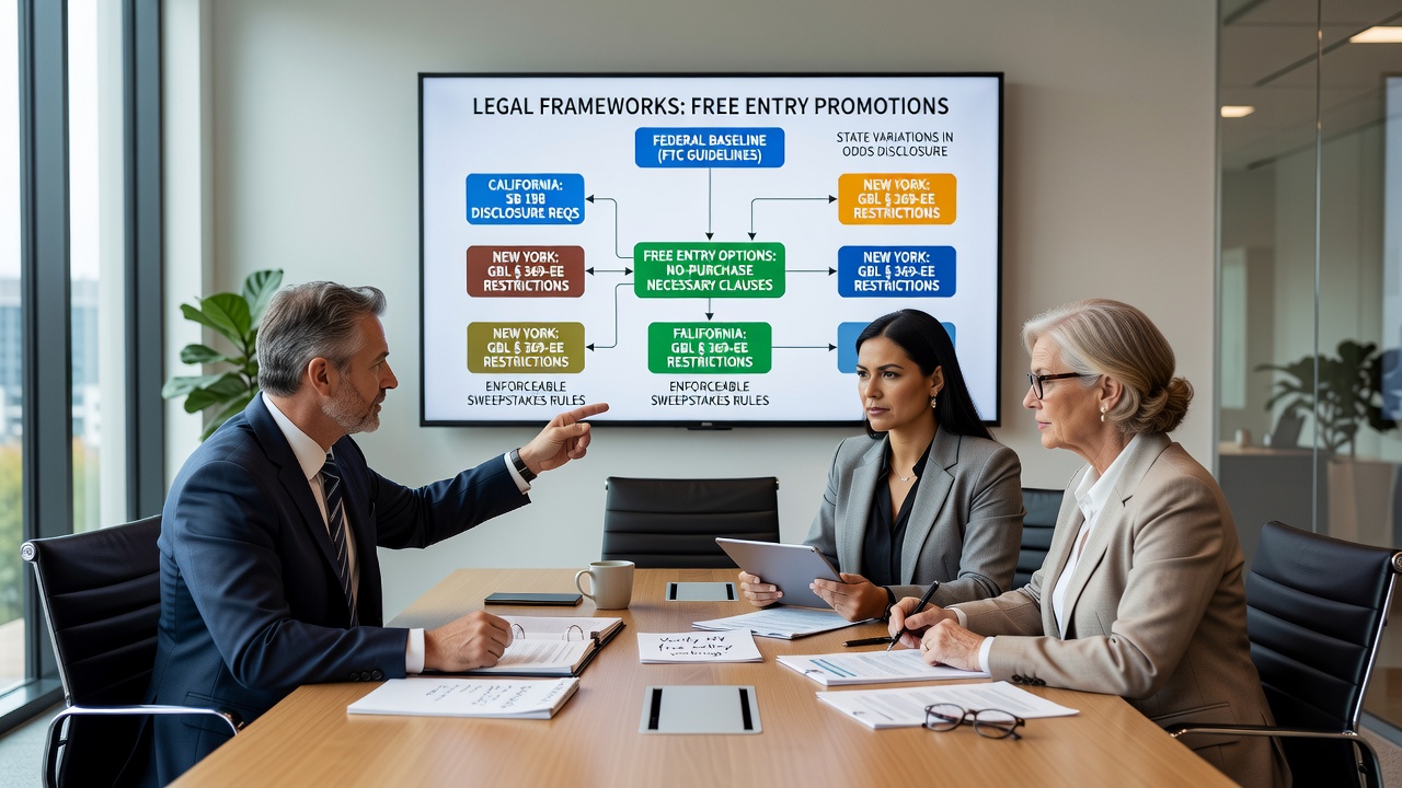 Detailed comparison chart of state-specific free entry rules and compliance requirements