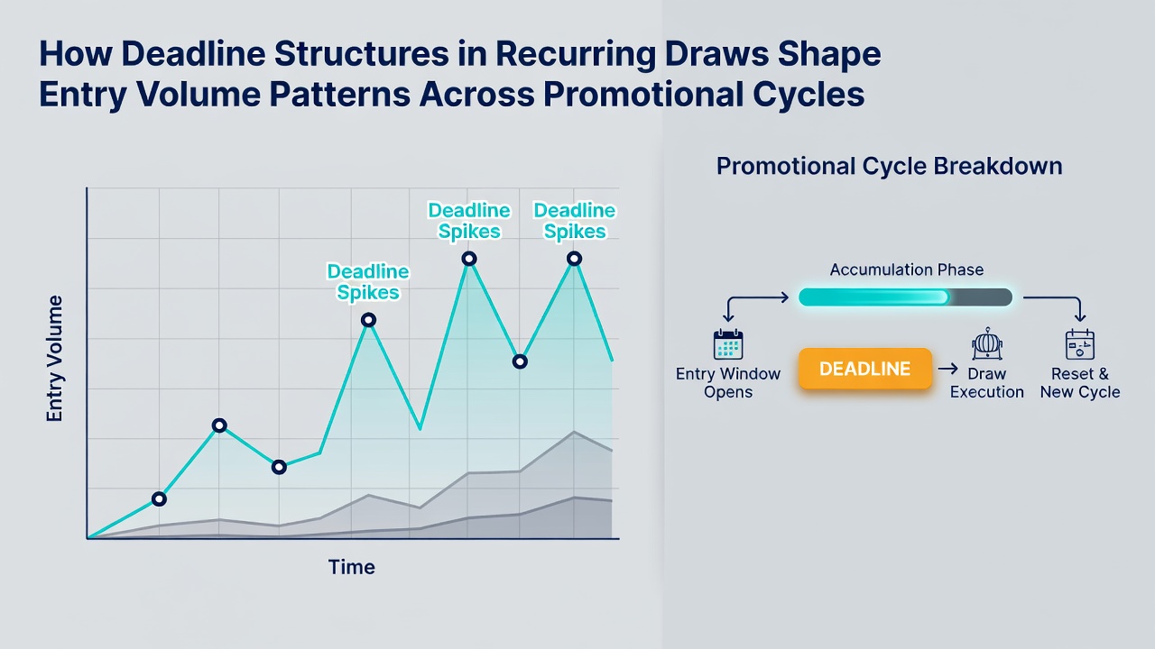 Graph illustrating daily versus monthly entry volume trends in recurring promotional draws