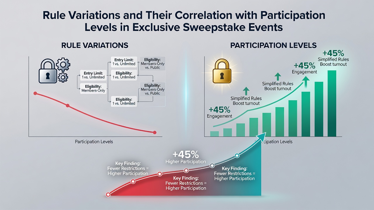 Graph illustrating participation level changes tied to specific rule adjustments in premium sweepstake formats