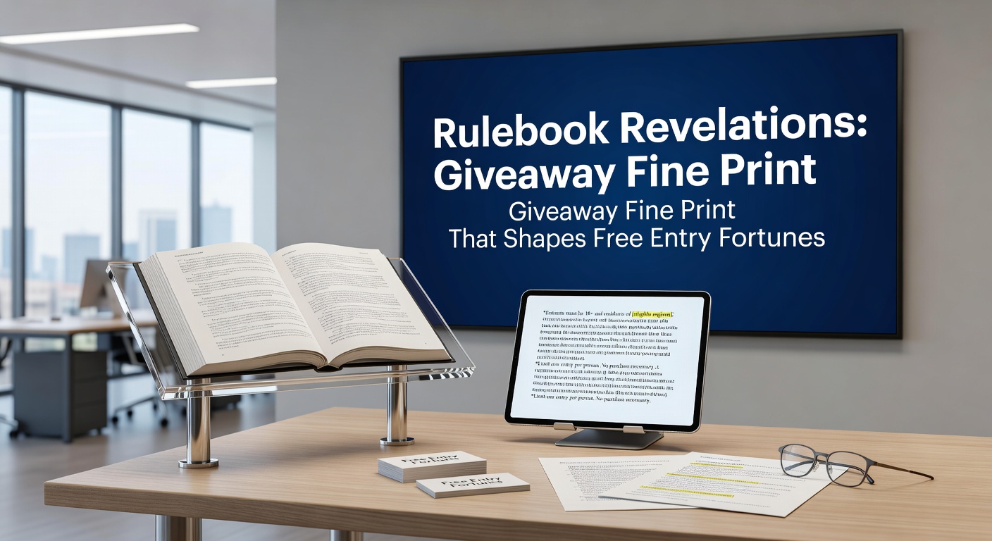 Close-up of highlighted fine print sections in a sweepstakes rulebook, showing entry limits, odds, and winner verification processes