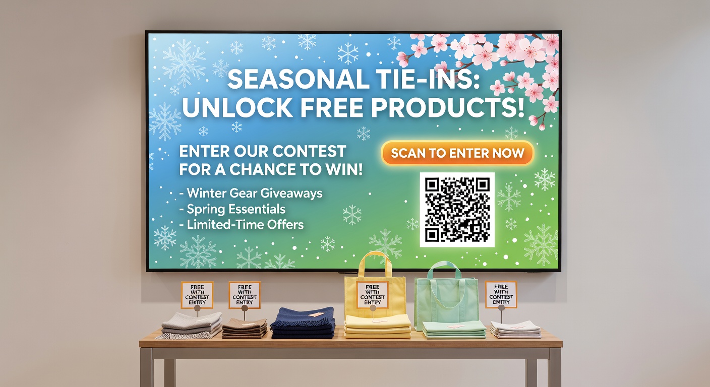 Participants entering a seasonal product contest via smartphone during a summer advertising campaign